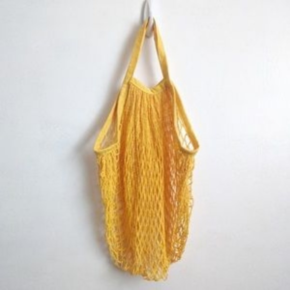 French Cotton Market Net Tote/Bag/Sunflower Yellow - Picture 2 of 7